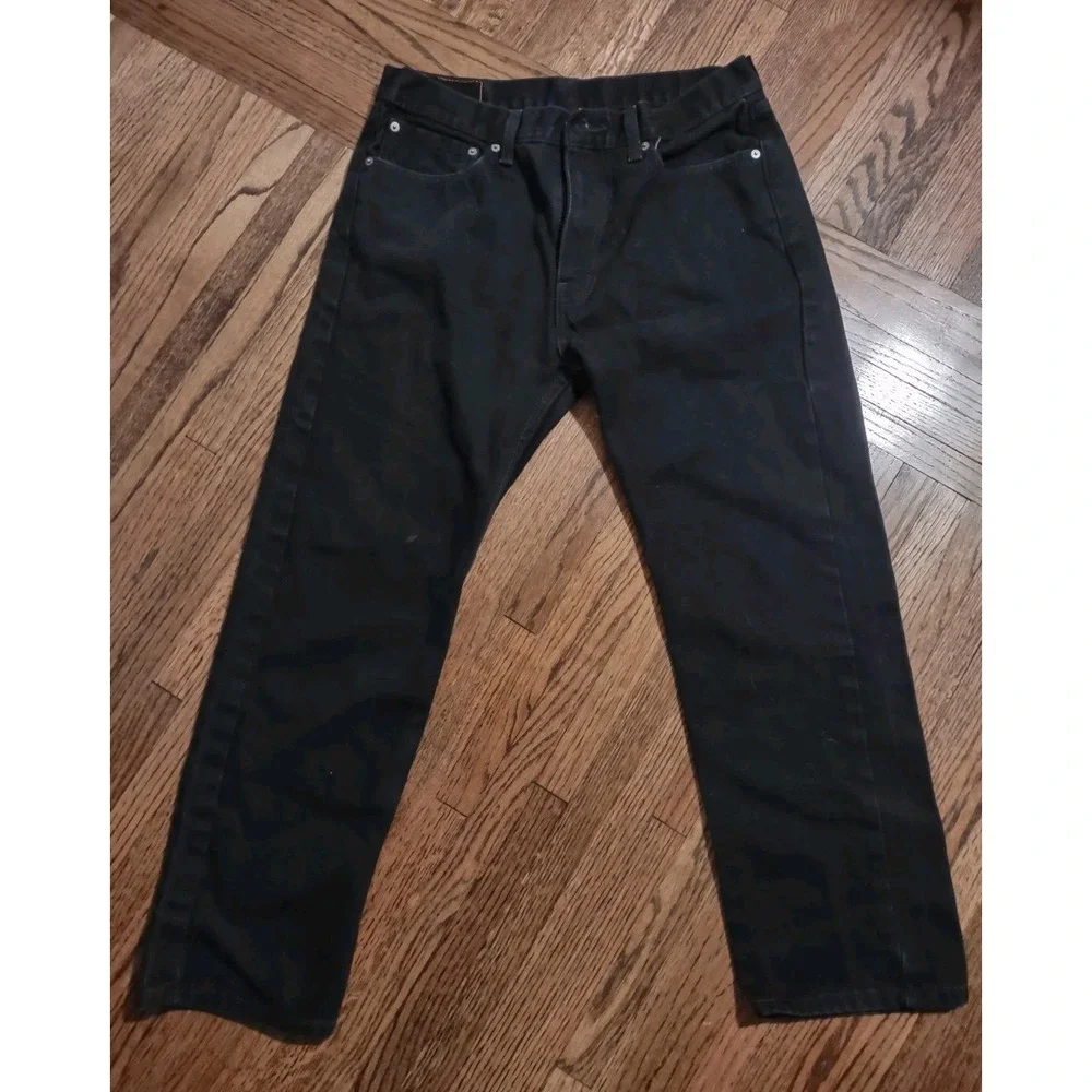 Levis 505 Regular Straight Leg Black Jeans Mens W34 L29 100% Cotton 00505-0260